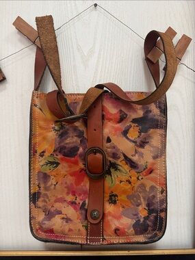 Patricia Nash - Venezia Leather Floral Crossbody Bag - Cognac & Multicolor